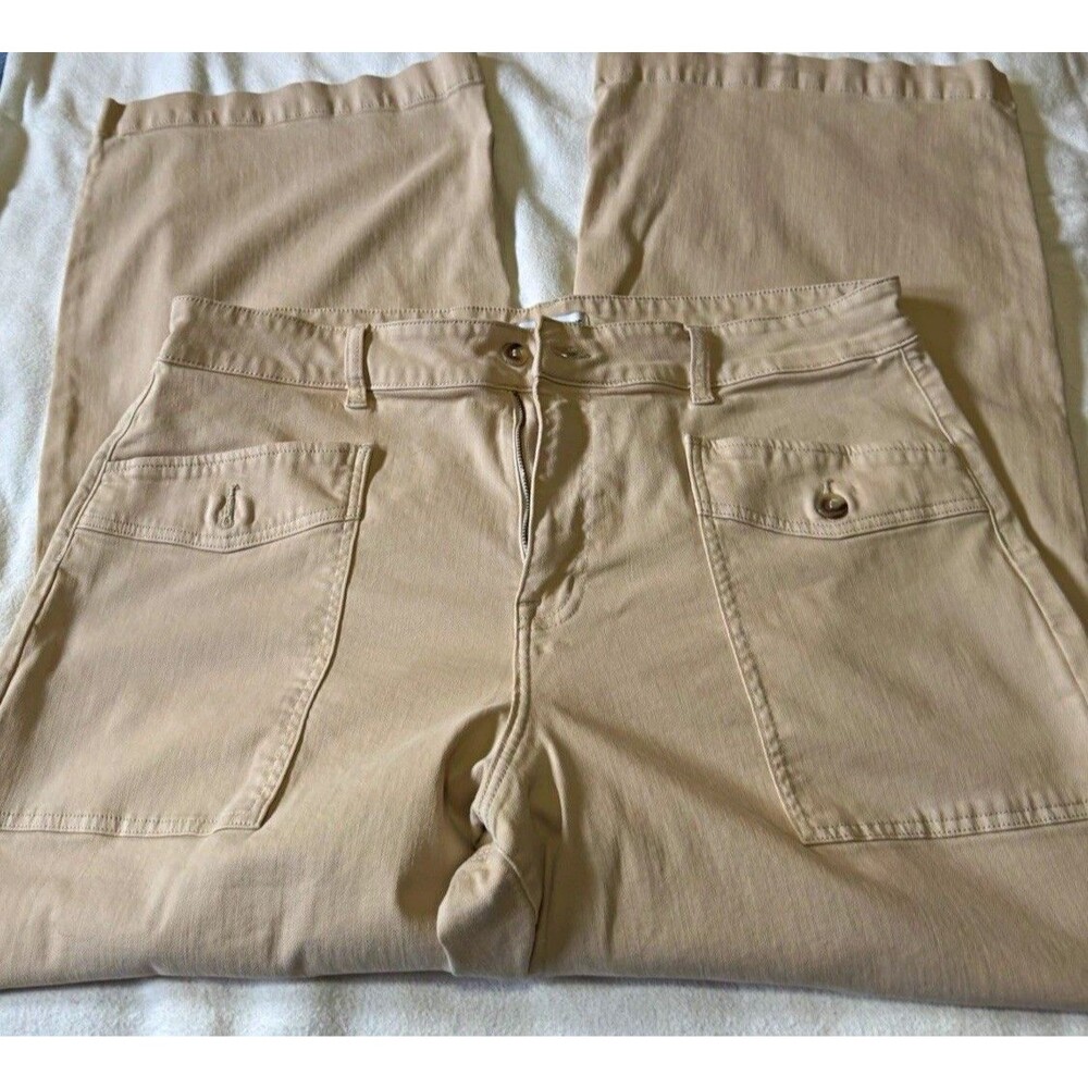 Studio Blue Utility Pants 20W Oyster Beige Stretch Straight Leg